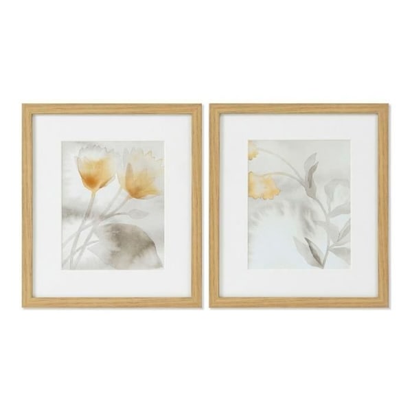 piirretty lehtikehys 33 x 3 x 38 cm perinteinen kasvin lehti (2 kpl) - Väri: HARMAA