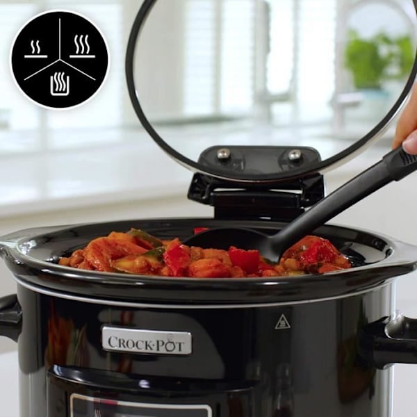 Mijoteuse - Crockpot - CSC052X - 4,7L - 220W - Programmer op til 20 timer Svart