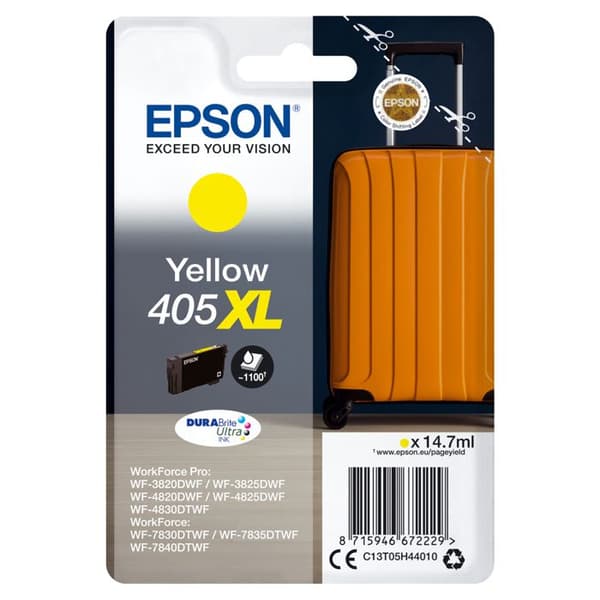 EPSON Singlepack Yellow 405XL DURABrite Singlepack Keltainen 405XL DURABrite Ultra Ink