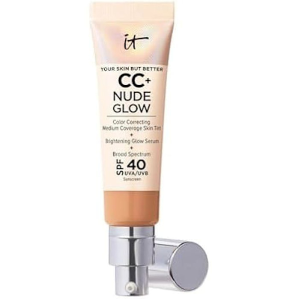 Crème CC+ Nude Glow - IT Cosmetics - Mellan täckning - SPF40 - Peptider - Kollagen - Vitaminer Neutral solbränna