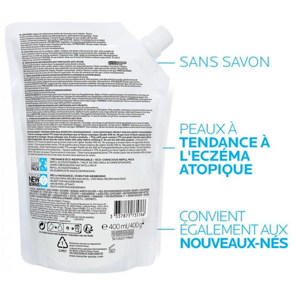 La Roche-Posay Lipikar Syndet Ap+ Relipidointi Käsipesu 400 ml