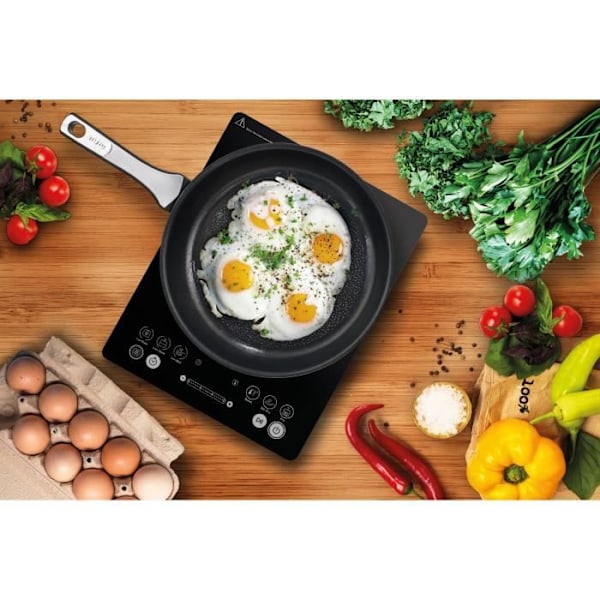 TEFAL IH210801 Everyday Slim Induktionskogeplade 45 mm tyk, 2100 W, 6 madlavningsprogrammer, Manuel tilstand, Touch-interface