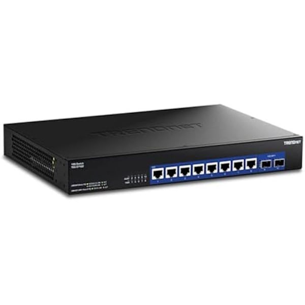 Uadministreret switch - TRENDnet - TEG-S7102 - 10 porte 10 G - 8 porte RJ-45 - 2 porte SFP+ Sort