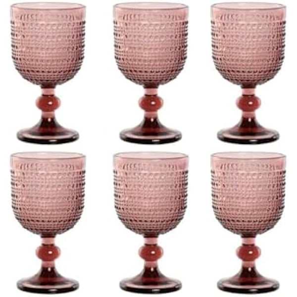 Verres - HEM ESPRIT - Set om 6 - Rosa glas - 240 ml - Diskmaskinssäker Flerfärgad