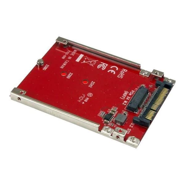 StarTech.com M.2-asema U.2 (SFF-8639) isäntäadapteri M.2 PCIe NVMe SSD:ille M.2-kortin U.2 adapteri punainen