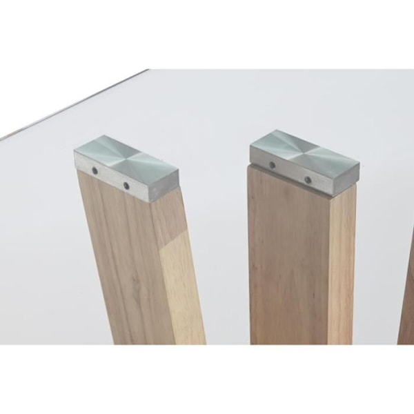valnöt transparent brun glaskonsol (145 x 45 x 75 cm)