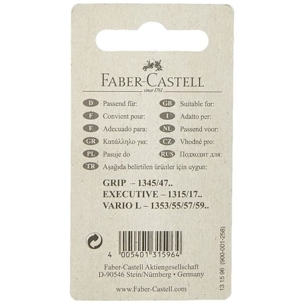 Varakumi - FABER-CASTELL - GRIP 1345/1347/EXECUTIVE - 3 kappaletta - Muovi - Valkoinen