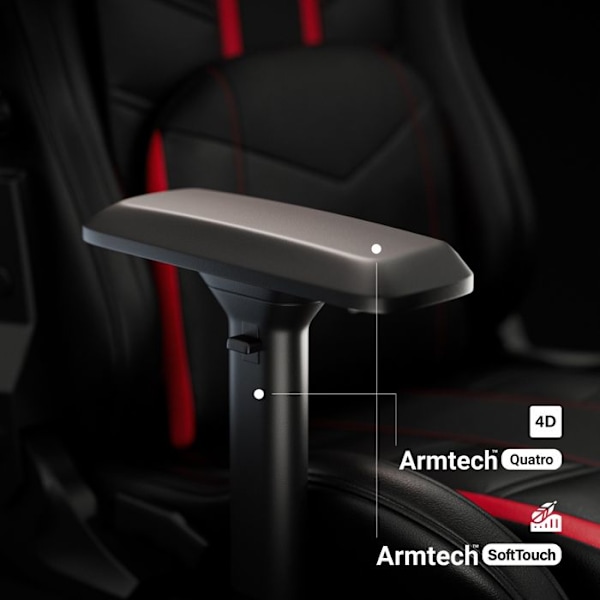 Diablo X-Ray Chaise Pelipöytätuoli Pelaajalle 4D Skaï Reikäkudos Tyyny Lannerotuoli (Mustitaan-Punainen, L) Svart röd