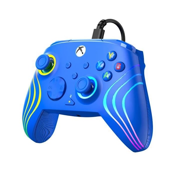 Peliohjain - Xbox Series X|S, Xbox One ja PC - Afterglow Wave - RGB - Kaapeli - Sininen - TURTLE BEACH Blå