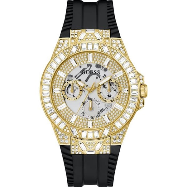 Ur - Guess - Dynasty GW0498G2 - Kvarts - Rustfrit stål - 45 mm - Sort Svart guld