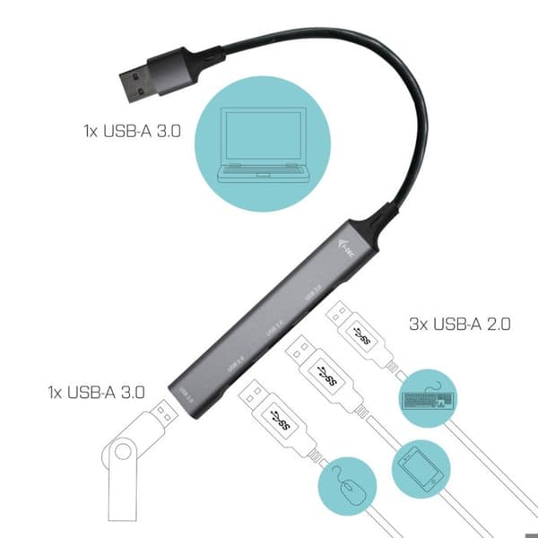 I-TEC USB 3.0 Metal HUB 1x USB 3.0 + 3X USB 2.0 - 1818441