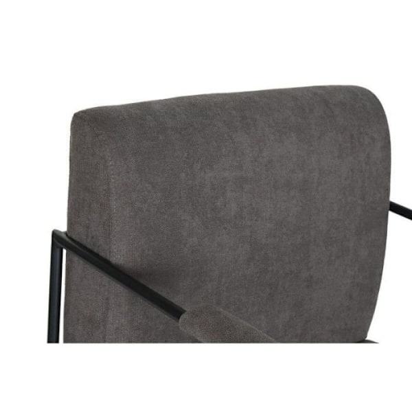 Fåtölj DKD Heminredning Grå Metall Polyester (64 x 69,5 x 76 cm)