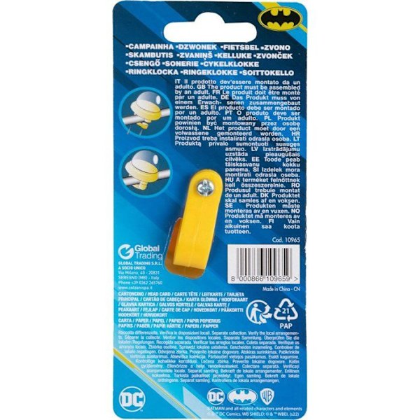 Cykelsirene - DC COMICS - Squeezy - Barn - Batman - Gul Sort Sort/gul