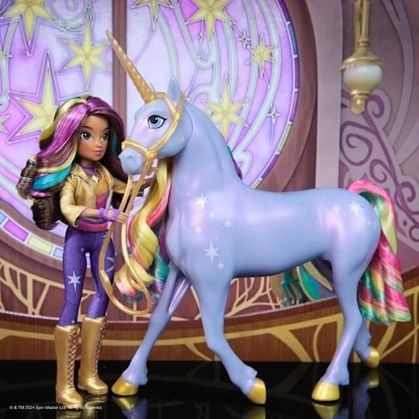 SPIN MASTER LICORNE MED FUNKTIONER 28 CM WILDSTAR + DUKKE 24 CM Unicorn Academy Flerfärgad