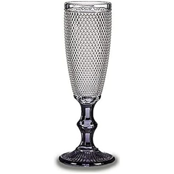 Transparent antracit VIVALTO Champagneglas - 185 ML - Skaftglas - Flerfärgat Flerfärgad