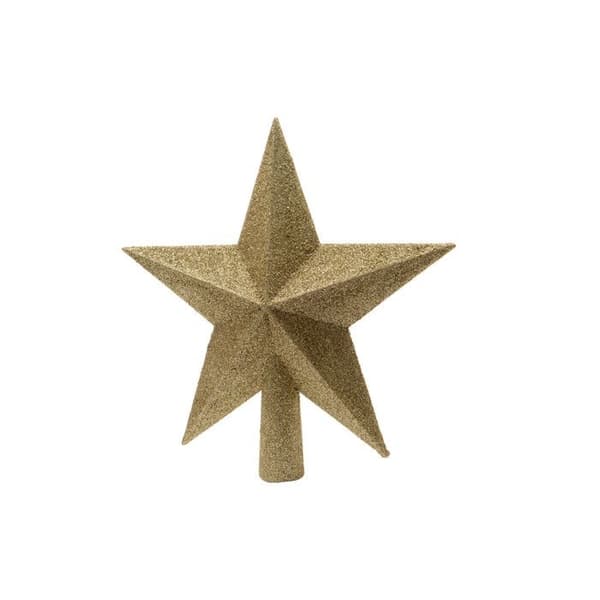 Dekorationsstjerne - GULDSTJERNE - 19 cm - Glitrende - Gul - Jul Guld