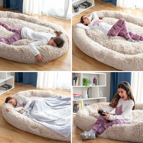 Koiran sänky ihmisille - InnovaGoods - XXL - Beige - Ergonominen - Irrotettava päällinen Beige