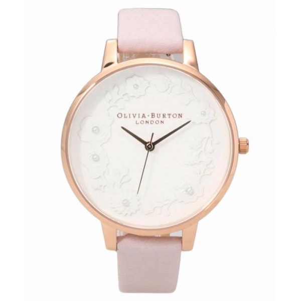 Kvinnotvättning - Olivia Burton - OB16AR01 - Läder - Rostfritt stål - 34 mm Korall