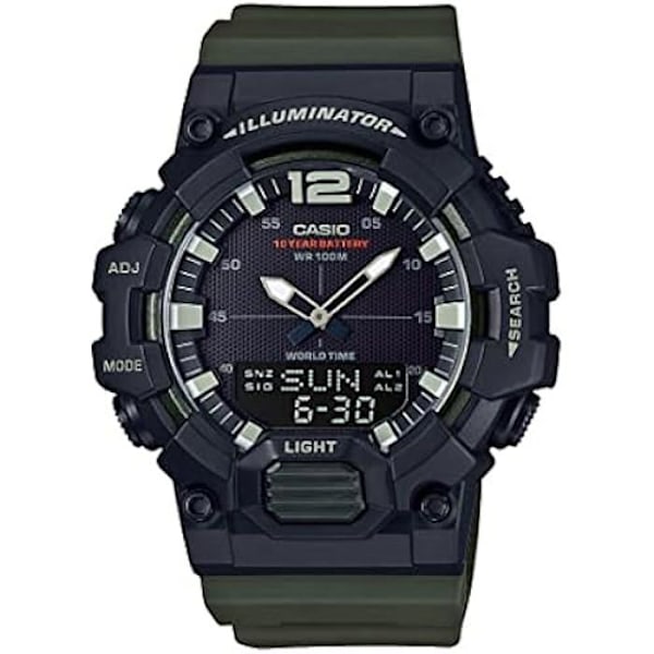 Ur - CASIO - HDC-700-3AVCF - Analog/Digital - Plastiksnor - Vandresistens 10 Atm Svart, Grön