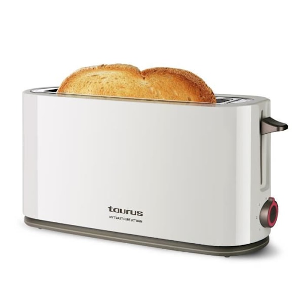 Taurus MyToast Perfect Bun 1000W brödrost, extra lång öppning, 7 nivåer, 3 funktioner, avfrostningsfunktion