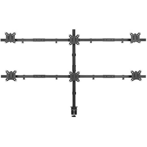 Udstyr 650160 Mobilt skrivebordsbeslag til 6 skærme 17"-32" Sort