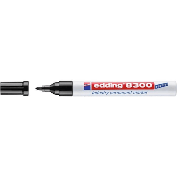 Erikoisteollisuuden pysyvät merkit 8300 - EDDING - 10 kpl pakkaus - Musta - Pyöreä kärki 1,5-3 mm Svart