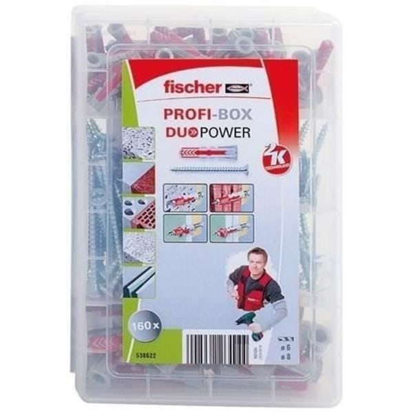 FISCHER Masterbox Duopower dyvelbeslag med skruer - 50 stk