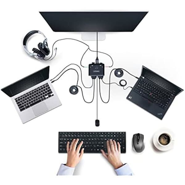 KVM Switch - STARTECH.COM - USB-C DisplayPort 2-porte - 4K 60Hz - Klar til brug