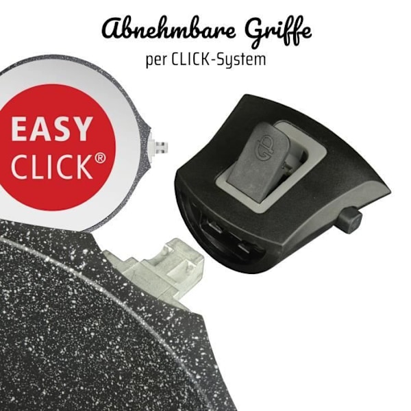 Marmite i aluminium - GSW - EASY CLICK - 20 cm - Induktionskompatibel - Sort