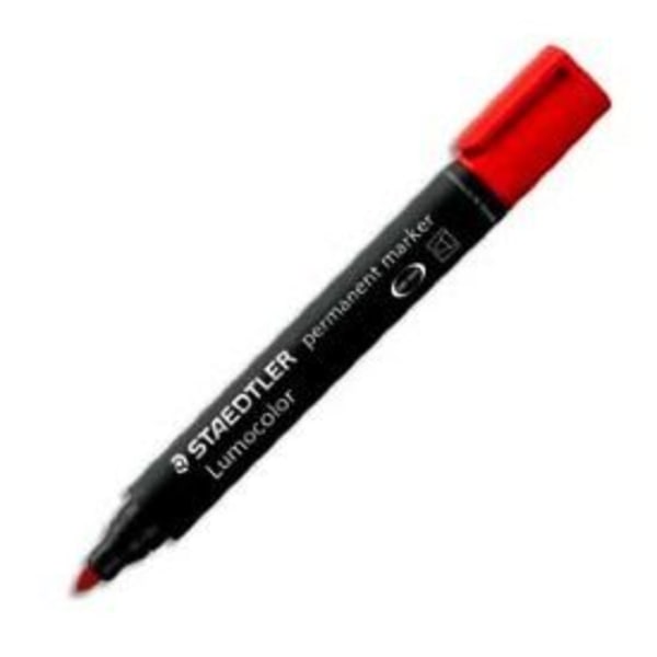 Lumocolor pysyvä tussi - STAEDTLER 352 - Punainen - Luodin kärki - 10 kpl pakkaus Röd