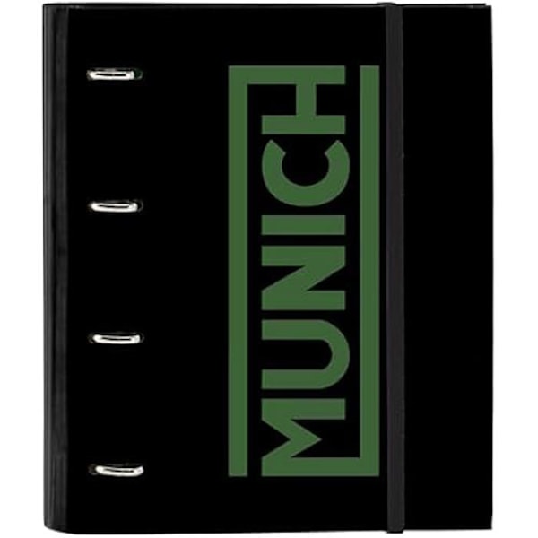 Binder - SAFTA - MUNICH CAVIAR - 4 ringe - 100 A4 ark - Sort