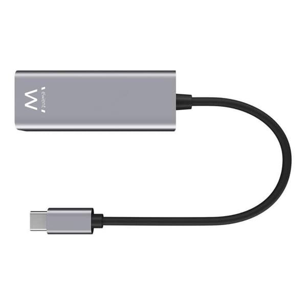 Ethernet USB C-adapter - EWENT - Gigabit 1000Mbps - Kompatibel med PC/Mac/iPad Pro - Grå aluminium