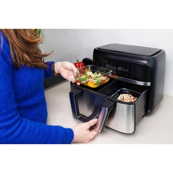 Plat air fryer - PYREX - 1450142 - Fyrkantig - I borosilikatglas - 25 x 22 cm TRANSPARENT