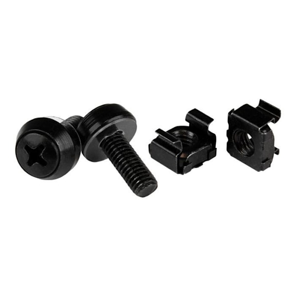 STARTECH M6 burmutter - M6 skruvar - 50 pack - burmutter och M6x12 monteringsskruvar för rack och serverskåp - svart