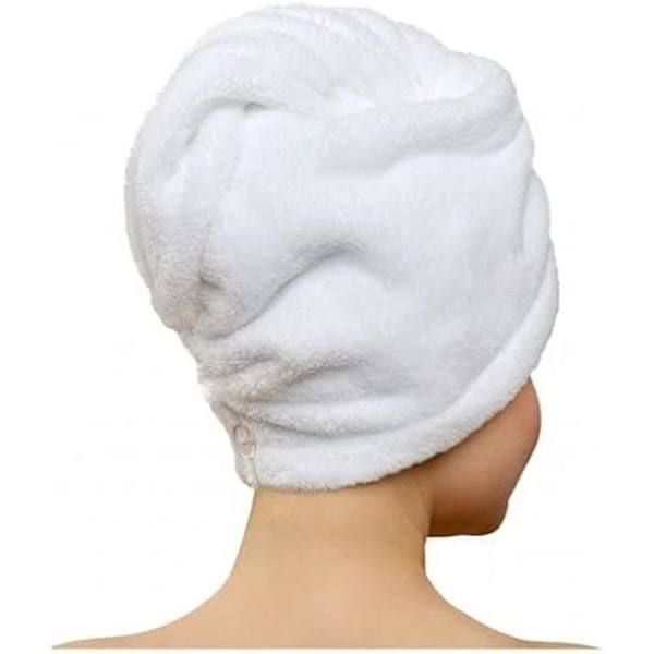 Badhandduk - Ej specificerad - 2-pack - 100 % bomull - Turban med knapp - Vit Vit