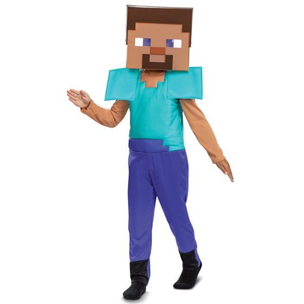Minecraft Steve -puku lapsille - 5 - 6 vuotta (109 - 126 cm)