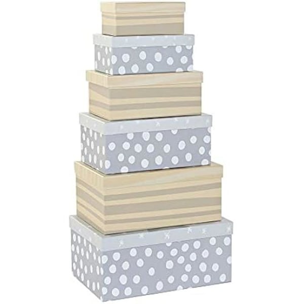 Koristeelliset laatikot - DKD Home Decor - 6 kappaleen sarja - Kartonki - Koriste-esineet - Sekalaista