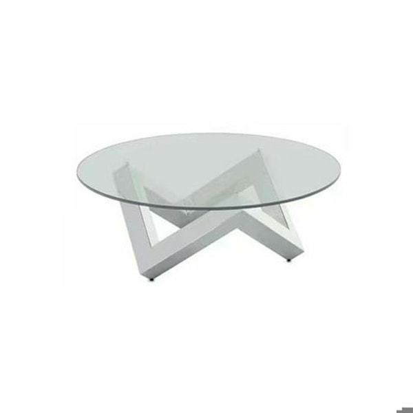 Pöytä, jossa on teräs ja karkaistu lasi DKD Home Decor 90x90x45 cm transparent/silver
