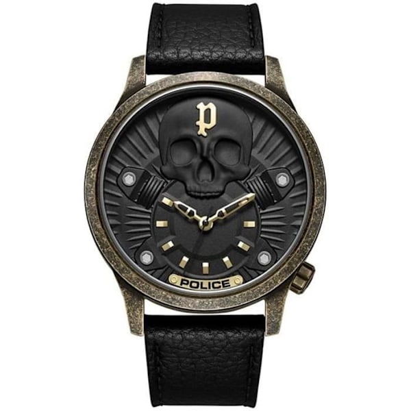 Ur - POLICE - Jet PEWJA2227702 - Mænd - Quartz - Sort - Læder sort
