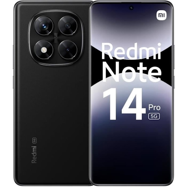 XIAOMI - Redmi Note 14 Pro 5G - 8 GB + 256 GB - Midnats Sort