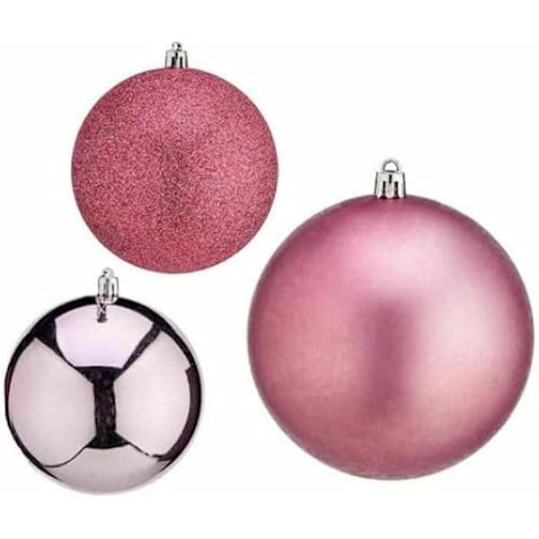 Julgranskulor - Ej specificerat - Set om 12 - Plast - Rosa - 10 cm Rosa