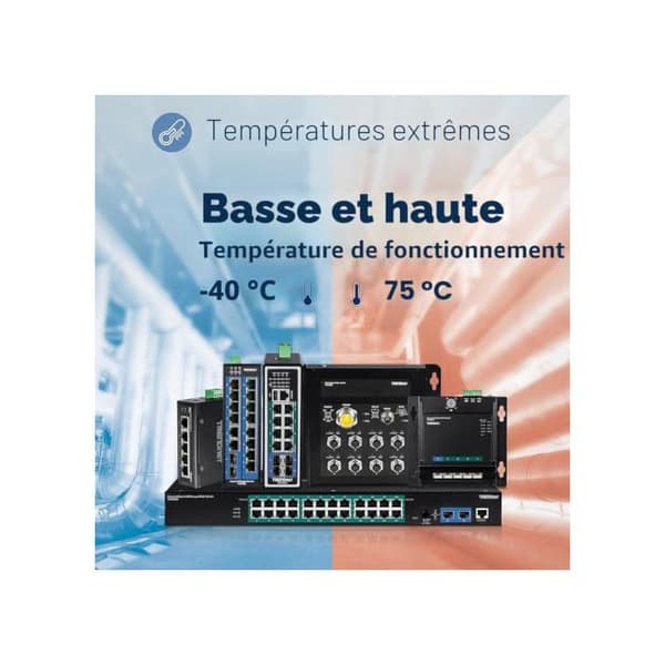 Industriel switch - TRENDnet - 182898 - 5 porte Gigabit PoE+ - DIN-skinne - Sort