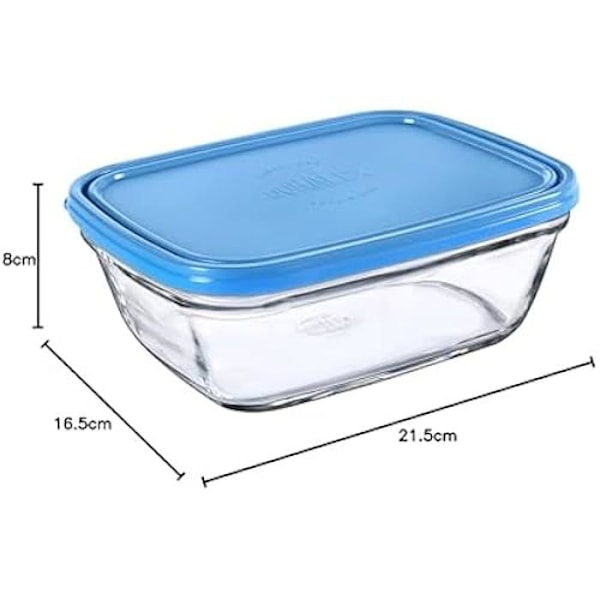 Duralex - Freshbox - Infällbar matbehållare med blått plastlock - 1,65 l Blå
