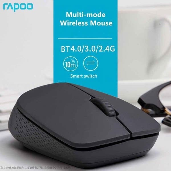 Trådløs mus - RAPOO - M100 - Ergonomisk - Kompakt design - Sort farve