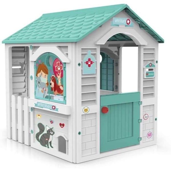 Lekhus för barn - CHICOS - Veterinärcentrum - Grönt och vitt - 106x84x20 cm Grönt och vitt