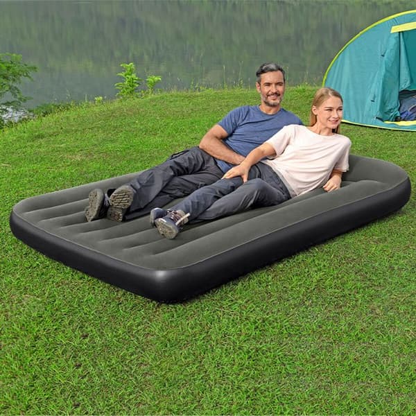 Ilmapatja - Bestway - 67681 - 191x137x30 cm - Musta/Harmaa - 1 paikka Sort grå