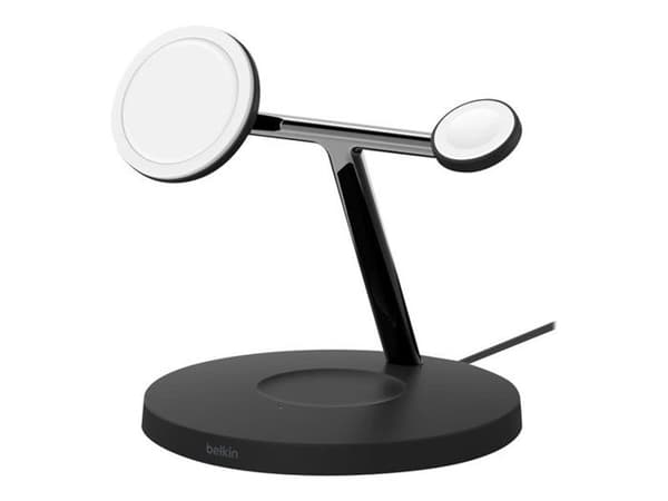 Belkin Qi2 15W MagSafe 3-i-1 ladestation sort Sort