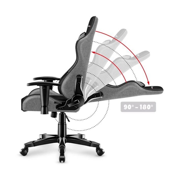 HUZARO Ranger 6.0 Grå mesh Gaming Stol Ergonomisk Højdejusterbar Drejelig Lumbar Support Tippet sort, grå