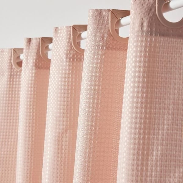 Rynket bruserforhæng - Pink - Polyester - 180 x 200 cm - 12 kroge - UTILITY - TODAY Rosa
