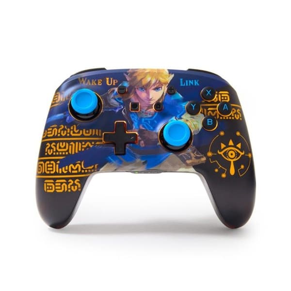 Langaton ohjain PowerA Lumectra Wake Up Link Nintendo Switchille musta ja sininen Sort og blå